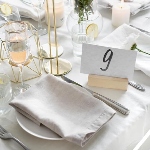 15Pcs 3.9x1.4 Inches Wood Table Number Stands, Wood Place Card Holders, Picture Holder Acrylic Sign Holders for Wedding, Ceremony, Birthday, Party, Home Decoration, Events - size: 3.94" 15pcs