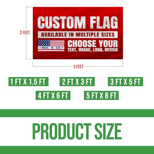 Custom Flag by BCB Print - Personalized Outdoor Flag with Your Photo, Text or Logo | HD Print Custom Flag with Grommets for Advertising & Event | Fast Delivery | Made in USA | Multiple Sizes - color: Flag