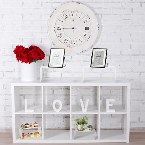 Soaoo 4 Pcs Large Acrylic Riser Display Stands Clear Shelf Riser Jewelry Stand Retail Desktop Display for Show Decor Cupcake, Collectibles Figures, Organize, Decor(13 x 4.5 x 6 Inches) - size: 13 x 4.5 x 6 Inches