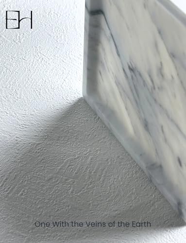 Marble Tray - 6" Jewelry Dish & Vanity Decor, Natural Stone Tray for Bathroom Kitchen Countertop, Small Trinket & Ring Organizer for Brides & Home (Calacatta White Square) - color: Calacatta White S
