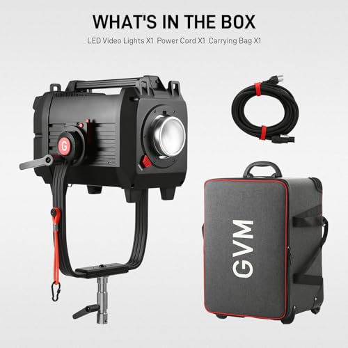 GVM 1200W LED Video Light, 1200B AIO Film Lighting Kit, 42800lux/3m Photography Lighting kit with DMX Control, Continuous Output Video Lighting for TV Productions, Live Broadcasts - size: 1200BAIO