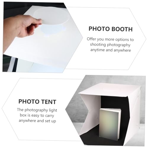 Happyyami Portable 30cm Photo Light Box with LED Strip, Foldable Photography Light Tent Kit with Black and White Backdrops for Product Photography and Small Business Use