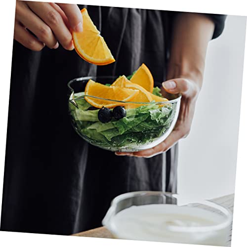 GLEAVI 2pcs Transparent Glass Salad Bowl Practical Food Storage Serving Bowl for Desserts Fruits and Baking Daily Use and Photography Props
