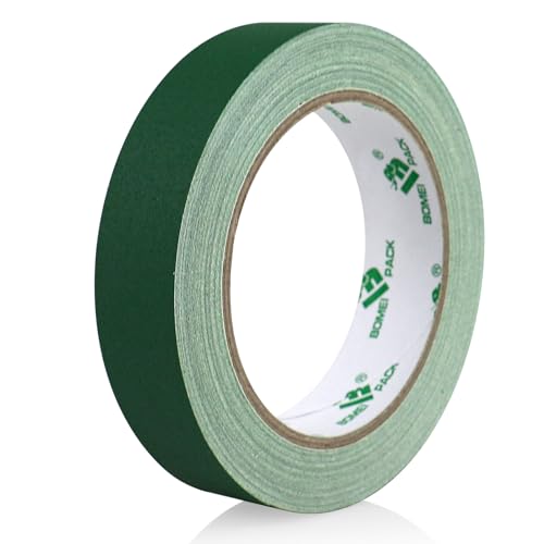 BOMEI PACK Dark Green Gaffer Tape, Matte Non-Reflective, 1inch x 20yds No Residue Hand Tear Self-Adhesive Tape for Labeling, Cable, Stage, Photo Studio, Painters and Duct Repair, 1 Pack