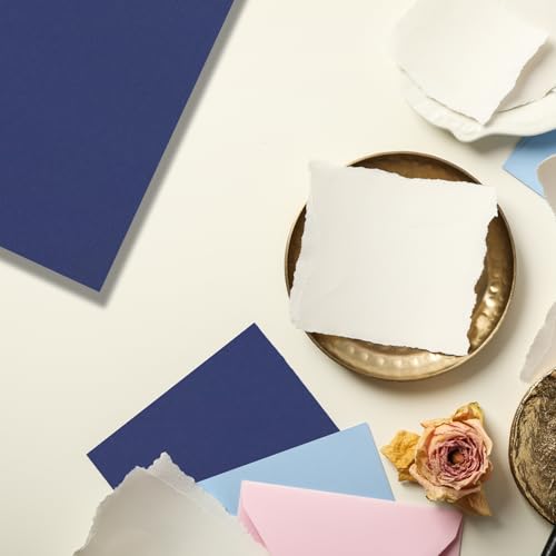 PA Paper Accents Textured Cardstock 8.5" x 11" Indigo, 73lb colored cardstock paper for card making, scrapbooking, printing, quilling and crafts, 25 piece pack - color: Indigo