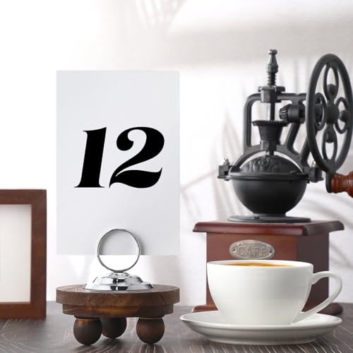 MotiMind 24 Pcs Table Number Holders-Metal Place Card Holders Table Number Stands Tabletop Sign Stands for Photos, Menu, Memo, Notes, Wedding, Restaurant, Banquet, Birthday(Silver) - color: Silver