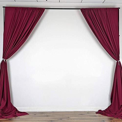 AK TRADING CO. 10 feet x 8 feet IFR Polyester Backdrop Drapes Curtains Panels with Rod Pockets - Wedding Ceremony Party Home Window Decorations - Burgundy - color: Burgundy, size: 10 ft x 8 ft