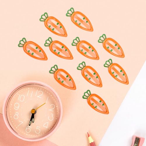 10Pcs Easter Hair Clips Carrot Hair Barrettes Metal Carrot Shaped Hair Pins Cute Hair Accessories for Women Girls Easter Party Supplies