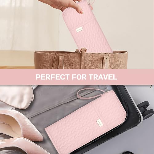 KarSyon Hot Tools Organizer Heat Resistant Mat Case Hair Tools Holder Travel Bag Portable Hair Styling Tools Cover Pouch for Curling Iron,Flat Iron,Hair Straightener (Pink) - color: Pink