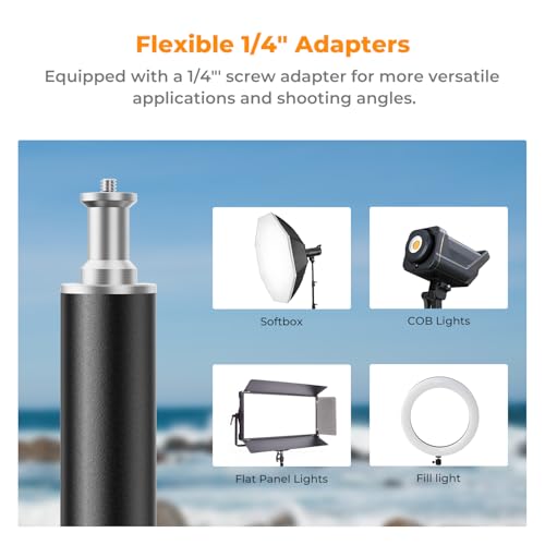 K&F CONCEPT Light Stand for Photography, 9.1ft/2.8M Portable Extendable Photo Video Tripod Stand, Heavy Duty Light Stand Lighting Tripod with 1/4" Screw for Strobe Light/Webcams/Cameras/Softbox - size: 2.8M