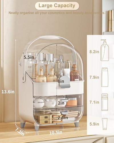 Makeup Organizer Countertop, Skincare Holder Bathroom Counter Organizer, Storage Box Cosmetic Display Cases, Teen Girl Gifts Make up Organizers for Vanity, Dresser (Sliver) - color: Sliver