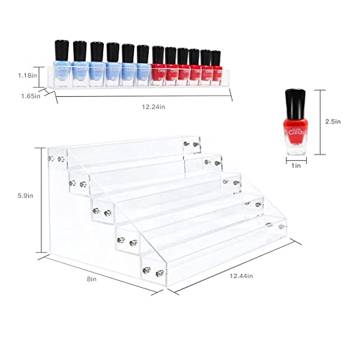Nail Polish Organizer, 5 Layers Acrylic Display Rack, Cosmetics Storage, Unisex - style: 5 Layers