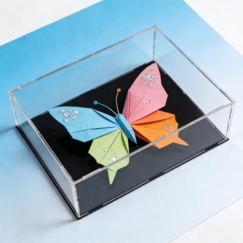 uxcell Acrylic Clear Display Case Box Dustproof Protection Showcase Cube Collectibles Show Box 11.8x9.8x3.9inch - size: 11.8x9.8x3.9 inch