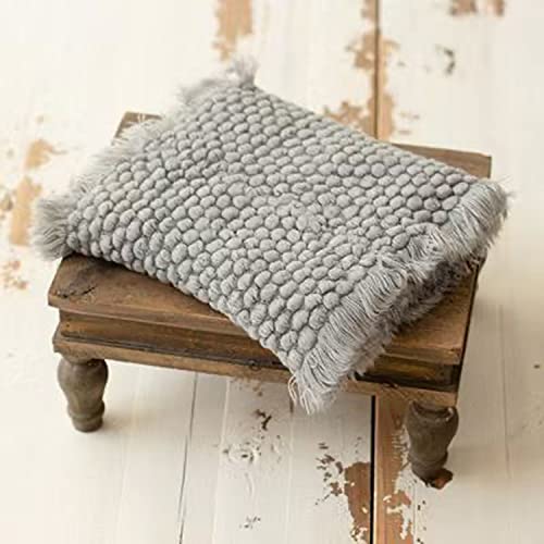 Zeroest Baby Photography Props Basket Braid Wool Wrap Newborn Photo Shoot Baskets Filler Posing Stuffer Background Blanket (Gray) - color: Gray