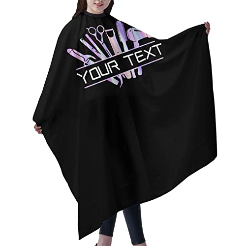 Custom Waterproof Barber Cape Personalized Text Barber Shop Salon Cape for Men Customized Hair Cutting Cape - color: Colorful Barber Tools