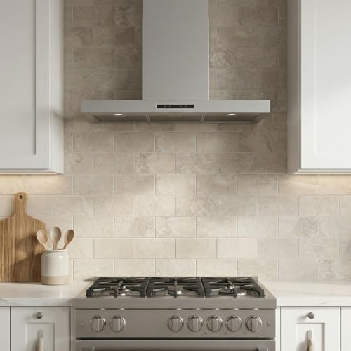 10 Sheet Stone Beige Peel and Stick Backsplash, 12’’Luxury Ceramic Look Self Stick Subway Tiles, Waterproof Peel and Stick Wall Tiles for Kitchen and Bathrrom - color: Stone Beige