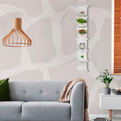 2 Pack 7 Tier Wall Shelf Unit - 7-Tier Lack Floating Shelf, Compact Display Floating Shelves, Vertical Column Wall Decor Mount Float Storage Tall Tower Shelves for Bedrooms, Living Rooms