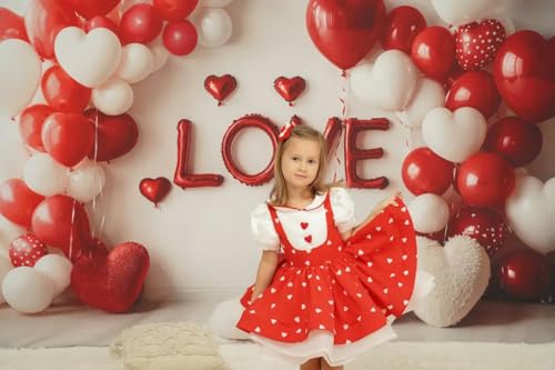 Kate Valentine's Day Love Heart Backdrop for Photography Balloons Arch Decoration Background Photo Studio Props 10x8ft - size: 10x8ft