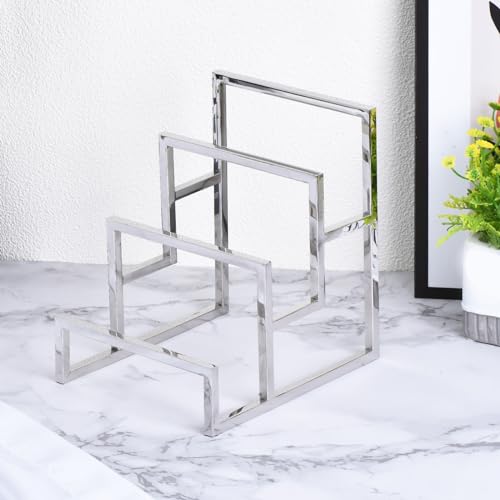 uxcell Clutch Purse Display Stand 3 Layer Wallet Display Rack Metal Clutch Holder Riser for Home Retail Store Supplies - Silver - color: Silver, size: 3 Layer