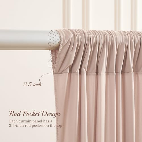 8x10FT Nude Backdrop Curtains for Wedding Parties, Wrinkle Free Polyester Photography Backdrop Drapes for Wedding Baby Shower Birthday Parties Stage Background Stand Decorations 4x10ft,2 Panels - color: Nude, size: W4' x H10'(2 Panels)