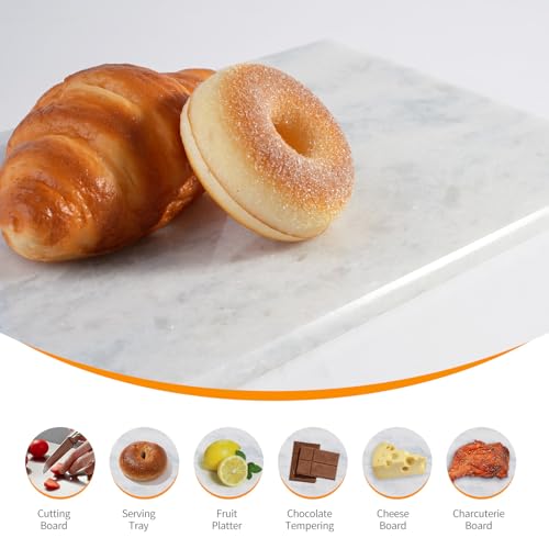 Natural Marble Cutting Boards for Kitchen - 12" x 8" Multi-Purpose Pastry Marble Tray Cheese Board Marble Slab for Counter, Bathroom Perfume Tray Jewelry Candle Plate (Namib Fantasy) - color: White Marble-namib Fantasy, size: 12" x 8" x 0.4"