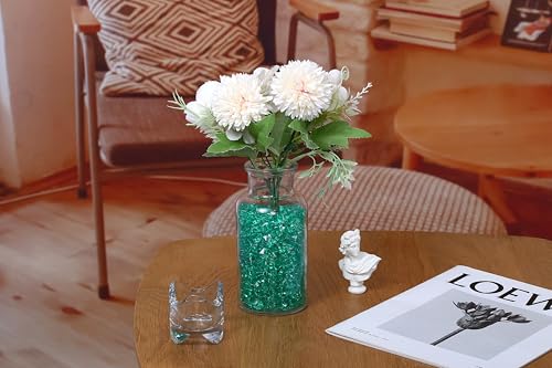 LAIDANLA 500PCS Dark Green Acrylic Gems Vase Fillers Green Fake Ice Cubes Plastic Diamonds Fake Crushed Rocks for Centerpiece DIY Party Table Scatter Prop Wedding Decoration Accessories - color: Dark Green