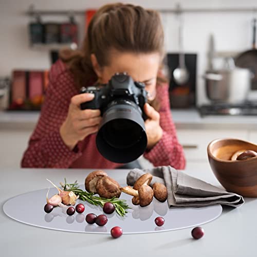 2 Pieces 12 Inch Reflective Display Table Riser Professional Product Photography Black and White Background Display for Product Table Top Photography Shooting