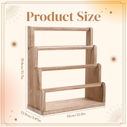 Wooden Bracelet Holder, 4 Tier Bracelet Organizer Storage, Rustic Wood Jewelry Organizer Display Bracelet-Holder for Home, Vendors, Craft Shows and Store, Rustic Brown
