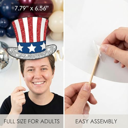 50th Birthday Photo Booth Props (20 Pcs) - 1976 Bicentennial Theme Decorations - Funny Retro 70s & Patriotic Party Supplies - Birthday Favors for Men & Women Turning 50 in 2026