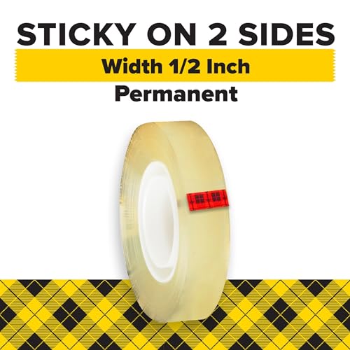 Scotch Double Sided Tape, Office and School Supplies for Arts and Crafts, Alternative to Scrapbooking Tape, 0.50 in. x 500 in., 2 Refill Tape Rolls - size: 2 Rolls