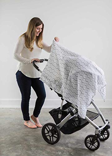 SwaddleDesigns Cotton Muslin Swaddle Blankets, Set of 4, Receiving Blankets for Baby Boys & Girls, Best Shower Gift, 46x46 inches, Gold & Graphite - color: Gold & Graphite