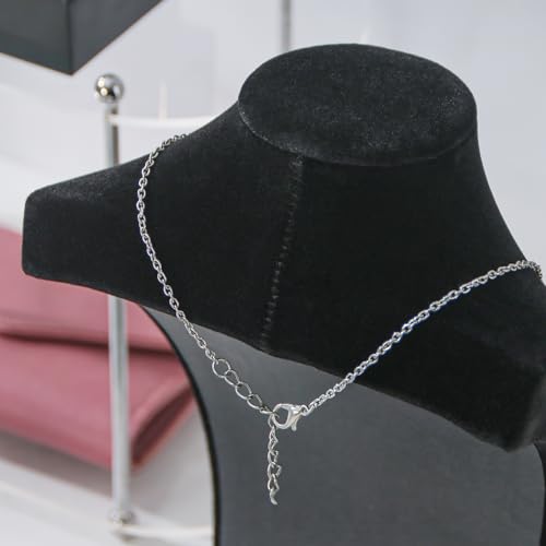 Necklace Bust Stand for Selling, Black Velvet Necklace Display Holder, Jewelry Necklace Organizer Rack for Home Use or Shop Show (13" Height) - color: Black Velvet, size: 13" Height (1pc)