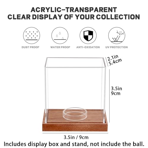 LITY Hockey Puck Display Case, No Assembly Required Acrylic Clear Holder with Wood Base, Autograph Souvenir Display Stand, Perfect Showcase for Your Collection - size: 1 Pack Hockey Puck