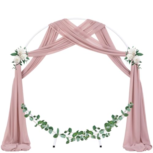 Socomi Wedding Arch Draping Fabric 3 Panels 29" x 19Ft Dusty Rose Sheer Chiffon Curtain Drapes 6 Yards for Wedding Ceremony Birthday Party Decoration - color: Dusty Rose, size: 29"W x 216"L (Pack of 3)