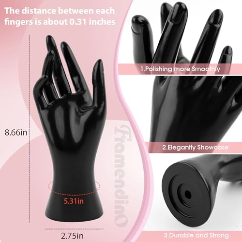 Framendino, Female Mannequin Hand Jewelry Display Holder Stand for Bracelet Necklace Ring Plastic (Black, 1 Pack) - color: Black, size: 1 Pack