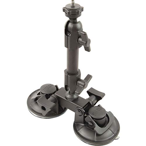 Delkin Devices Fat Gecko Dual Suction Camera Mount - Powerful Suction Cup Camera Mount for Car, Motorcycle, Desk, Window | Secure and Adjustable Action Camera Holder for Video Recording - style: Fat Gecko Double