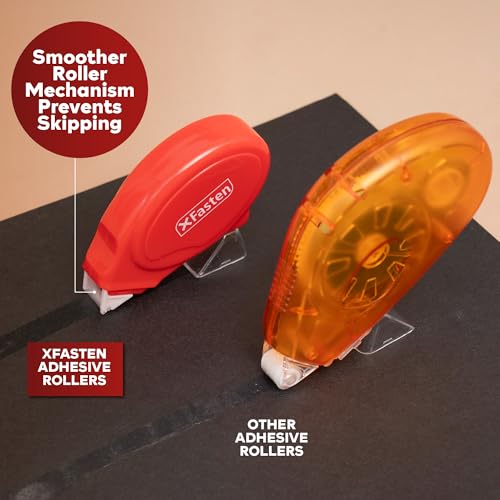 XFasten Glue Tape Roller for Scrapbooking 4-Pack Multicolor Acid-Free Double Sided Tape Roller for Crafts, Photos, Bullet and Junk Journaling Supplies - Scrapbook Adhesive Runner (0.3 in x 30 ft) - color: Multicolor Pack
