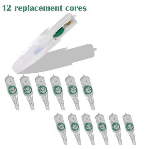 CHANGLi 12Pack Refill for Glue Tape,Scrapbooking Supplies, Refillable Adhesive Glue Runner for Gift Wrapping, Photo(Cannot be Used independently) - color: White