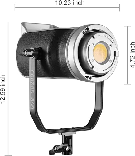 GVM 200W LED Video Light with Lantern Softbox, SD200D Photography Studio Lighting Kit with Bluetooth/DMX Control, 93000lux@0.5m 3200K-5600K Bi-Color Continuous Output Lighting for YouTube - size: 200w