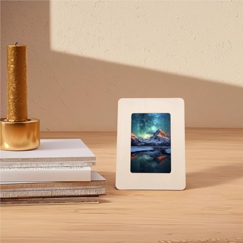 Unfinished Wood Frames 10Pcs Children's DIY Photo Frames Unfinished Wood Small Paintable Picture Creative Craft Kits for Kids Artwork Display
