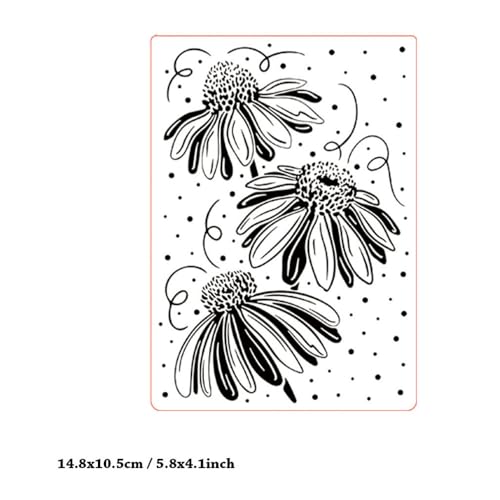 3pcs Daisy Flowers Background Pattern Plastic Embossing Folder, 3D Textured Impressions Floral Background Embossing Folder Template for Card Making Scrapbooking Paper Craft Album Stamps DIY Décor - color: 3pcs Daisy Flowers Sunflowers