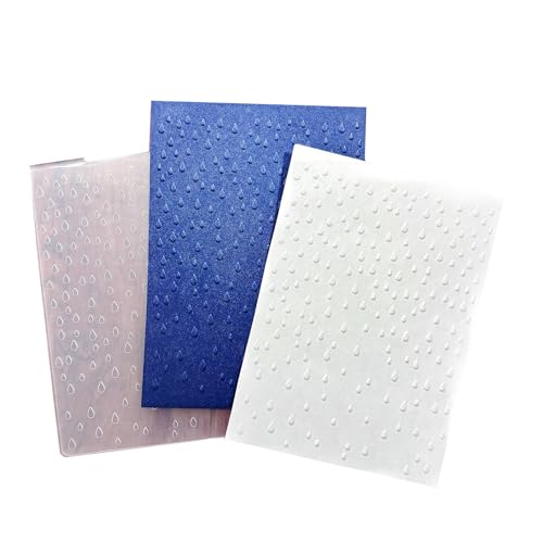 Arbuya Raindrops Plastic Embossing Folders for Card Making Raindrop Textured Embossing Folder for Scrapbooking Pages Paper Crafting Clay Decoration - color: Raindrops 2 background
