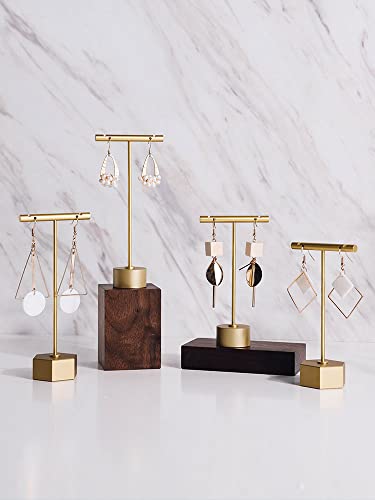 4Pcs Gold Metal Earring T Bar Stand Retail Display Holders for Show, Jewelry Online Stores Photography Display Props (Gold 4pcs) - color: Gold 4pcs