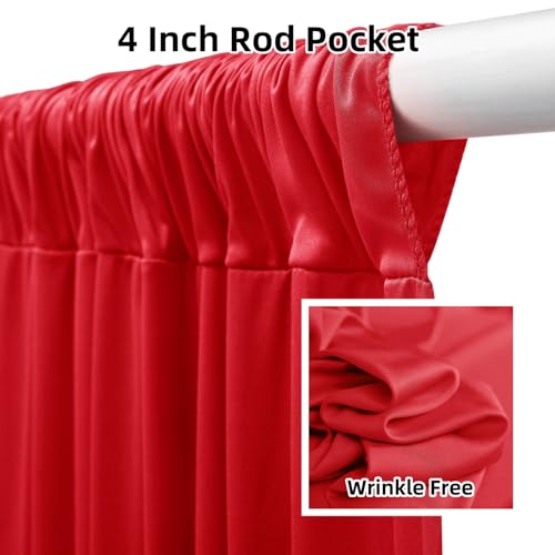 20ftx12ft Red Backdrop Curtains for Wedding-Wrinkle Free Backdrops Curtain Drapes Fabric Decorations Photo Back Drop Cloth for Baby Shower Photography Stage Reception 4Panels 12ft(H) x 5ft(W) - color: Red, size: W5' x H12'(4 panels)