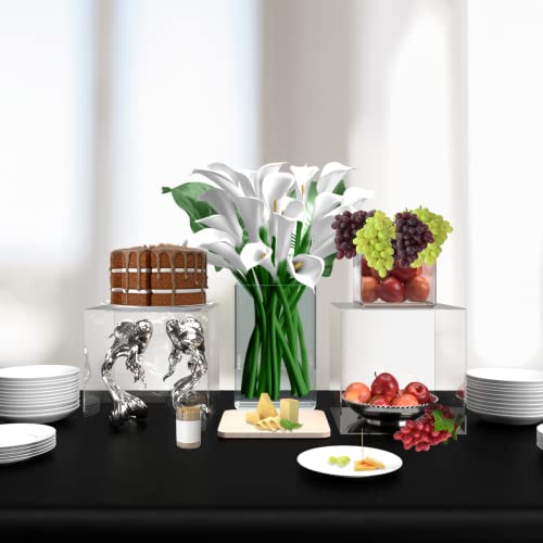 2 Pack 12" Acrylic Display Riser Box with One Open Side No Lid Versatile Clear Square Retail Merchandise Storage Bin or Product Platform No Assembly Required by Marketing Holders - size: 12"w x 12"h