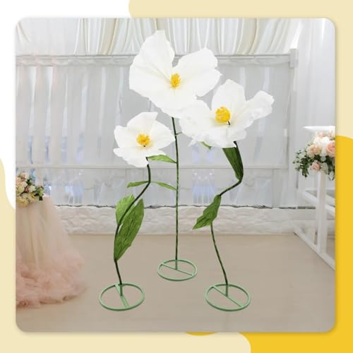 Giant Flowers for Decoration, 5.9ft Large Artificial Flower for Wedding Reception Birthday Halloween Party Background Baby Shower Shop Window Display Photography Props Home Décor (White) - color: White