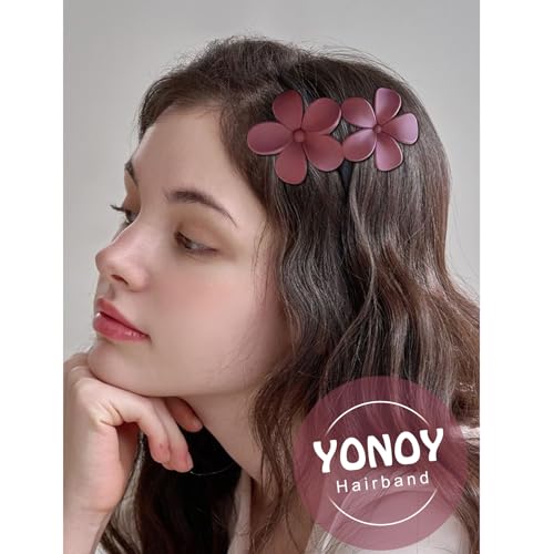 YONOY 6 Pcs Flower Hair Clips Matte French Hair Barrette Stylish Lay Flat Hair Clips for All Hair Types Non-Slip Hair Clamps Grab Elegant Hair Accessories for Women Girls - color: Color B
