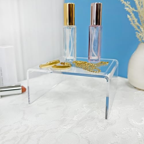 Plymor Clear Acrylic Short Square Display Riser, 2" H x 4" W x 4" D (1/8" thick) (2 Pack) - size: 2" x 4" x 4"