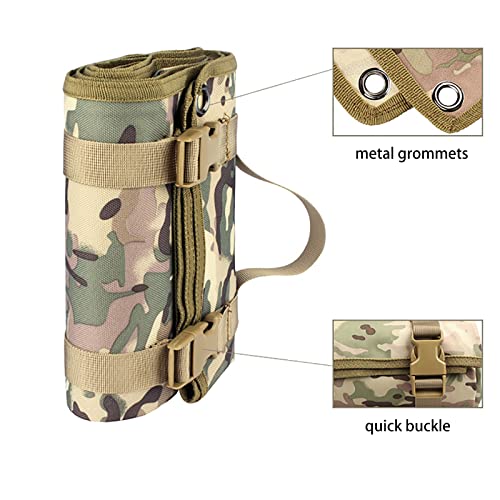 Tactical Shooting Gun Mat Outdoor Professional Waterproof Non-Slip Shooting Mat Firearm Shooting Bag Rifle Rest Bag Shooting with Front and Rear Support Sandbags - color: Khaki