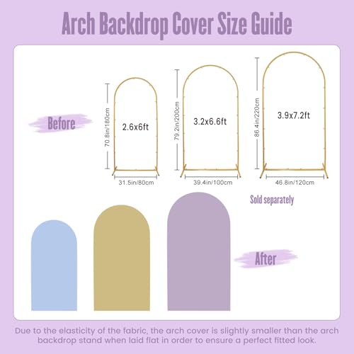 Light Purple Cover for 6ft Arch Backdrop Stand Stretchy Spandex Fabric Arch Decor Covers for Metal Back Drops Wedding Baby Shower Engagement Party Event Decorations - color: Light purple, size: 2.6x6ft
